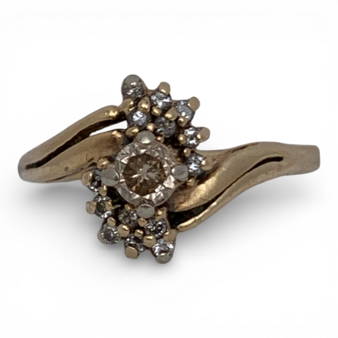 14k Yellow Gold & Champagne Diamond Ring: Tests 14k - Size 5.25 - 1.9 DwtGemstones Tested With Presidium Gem Tester Il - Berners Does Not Guarantee Authenticity Of Gemstones