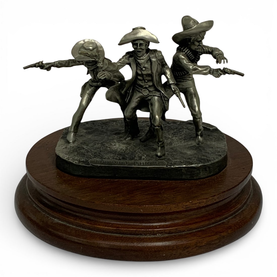 1983 Polland Fine Pewter Sculpture, The Wild Bunch: Signed On Edge: The Wild Bunch, Polland 83, 198/2500, Fine PewterMarked On Bottom: The Wild Bunch, Polland, Limited Edition 2,500, 1983, Chilmark, Fine Pewter Usa4" Tall