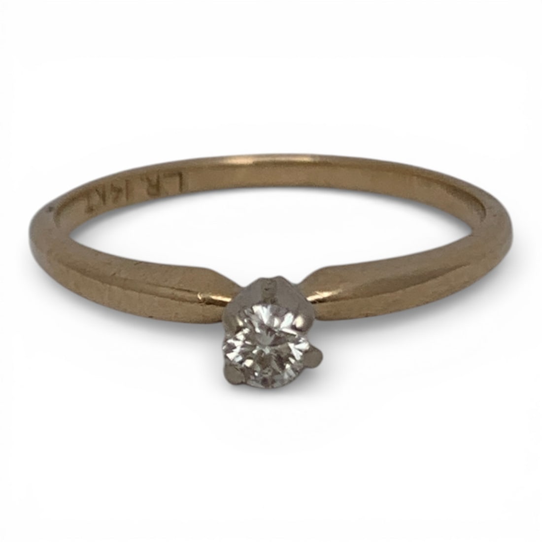 14k Yellow Gold & Diamond Ring: Marked 14k - Size 6 - 0.8 DwtGemstones Tested With Presidium Gem Tester Il - Berners Does Not Guarantee Authenticity Of Gemstones