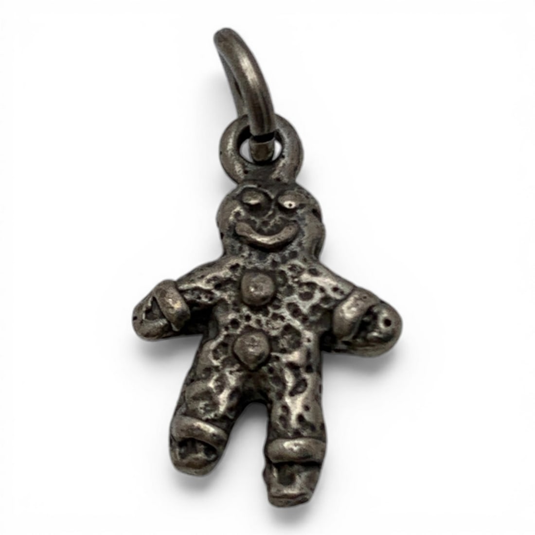 Sterling Silver Gingerbread Man Charm: Marked 925 - 3/4" Long - 1.5 Grams