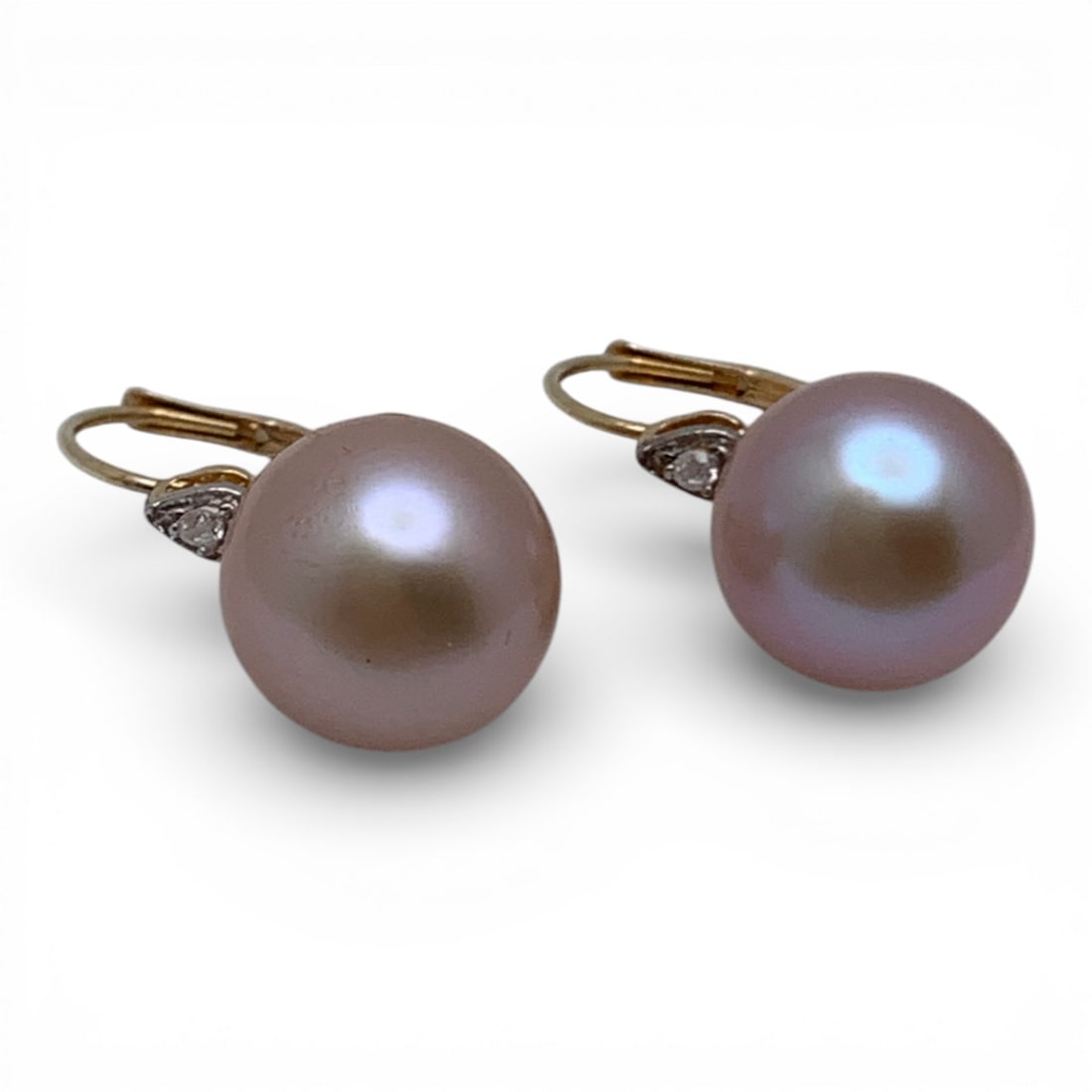 14k Yellow Gold & Pearl Earrings: Marked 14k - 5/8" Long - 2.5 DwtGemstones Tested With Presidium Gem Tester Il - Berners Does Not Guarantee Authenticity Of Gemstones