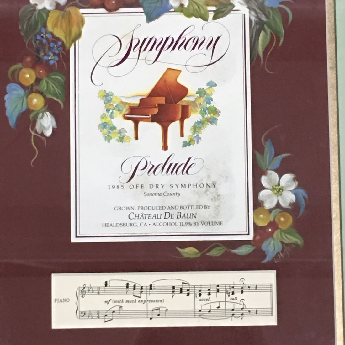 Symphony Prelude Framed Wine Label - 3
