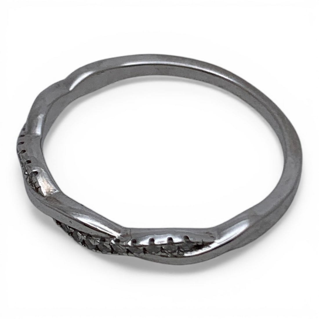 Sterling Silver Ring With Clear Stones - 3