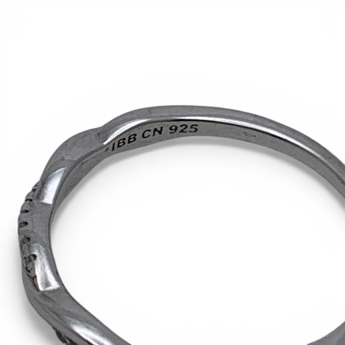 Sterling Silver Ring With Clear Stones - 6