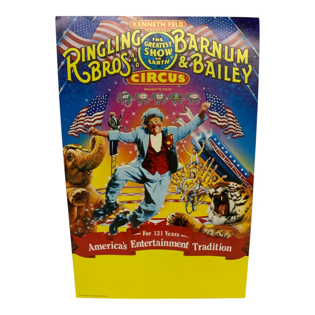 Vintage 1991 Ringling Bros. Circus Poster: Kenneth Feld - 22" X 14"Poster Shows Wear & Damage