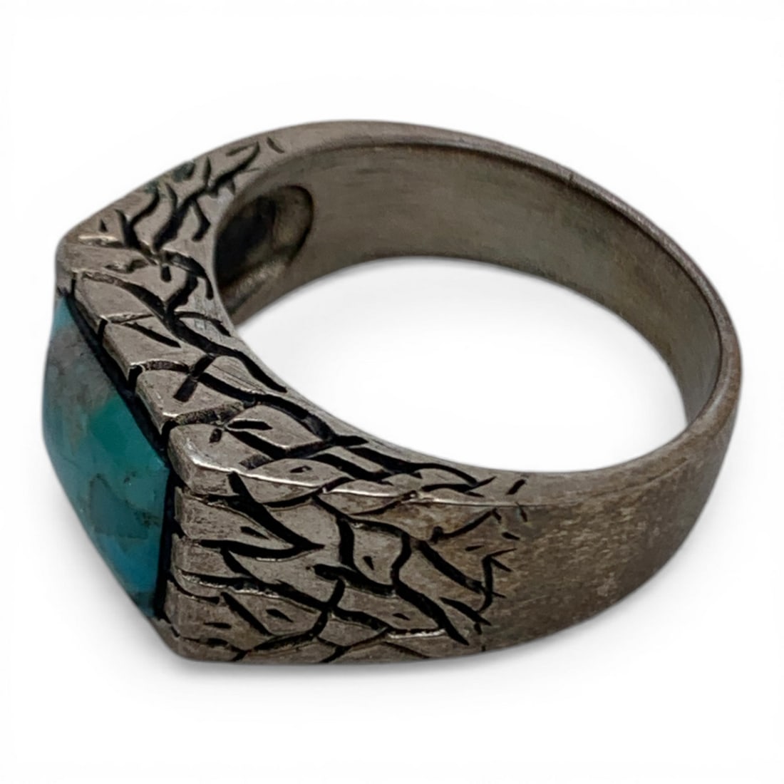 Sterling Silver & Blue Stone Ring - 3