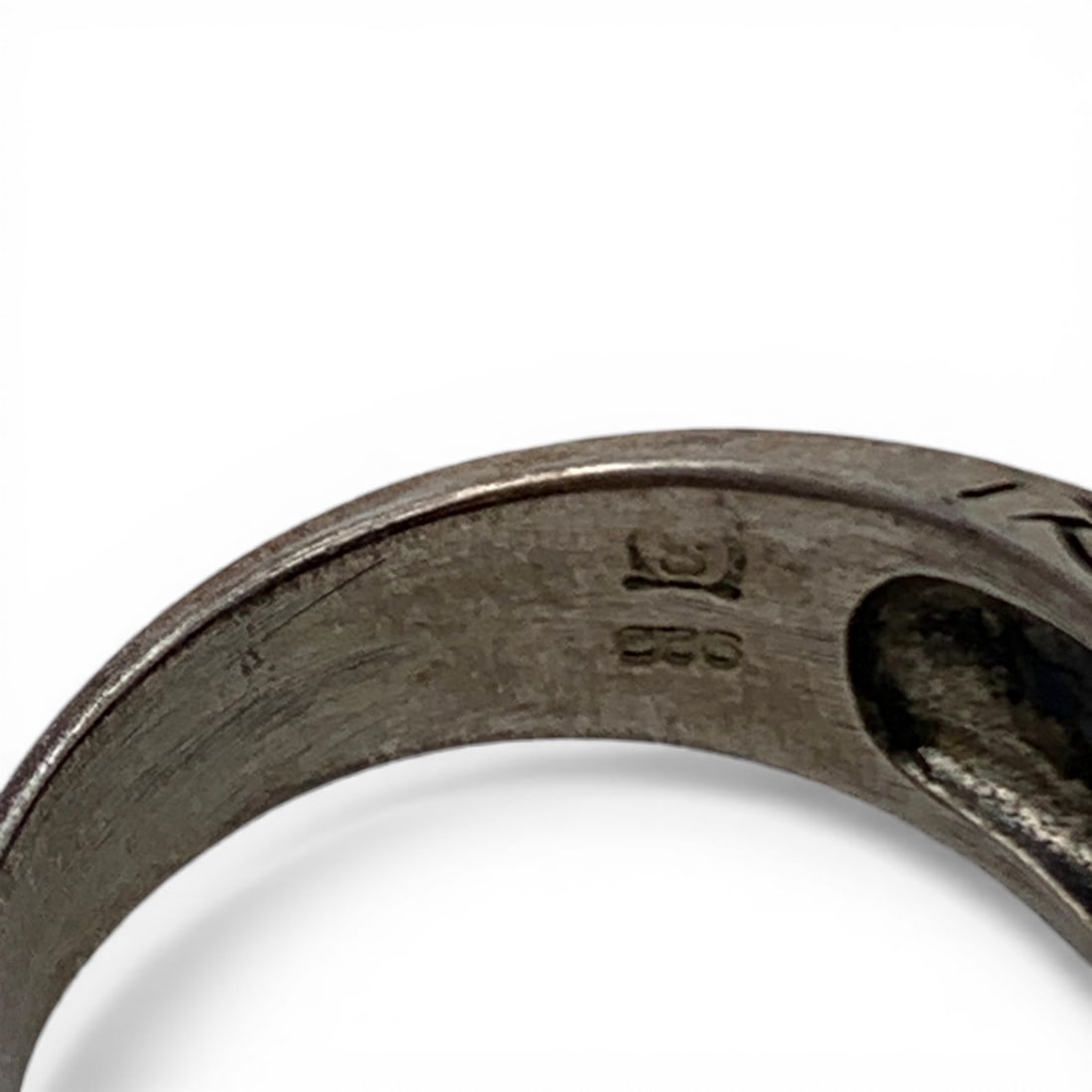 Sterling Silver & Blue Stone Ring - 6