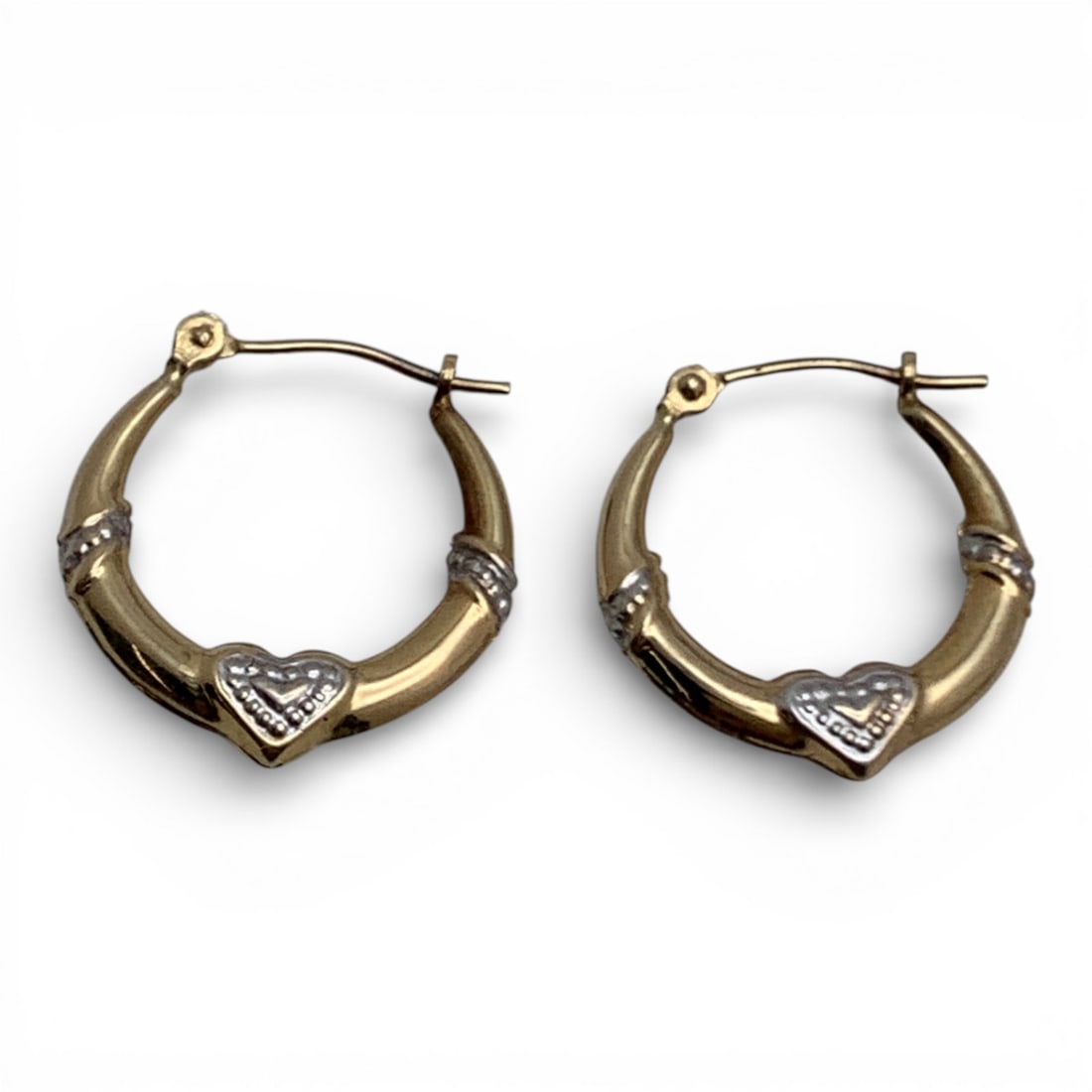 14k Yellow Gold Hoop Earrings: Marked 14k - 3/4" Long - 0.6 DwtGemstones Tested With Presidium Gem Tester Il - Berners Does Not Guarantee Authenticity Of Gemstones