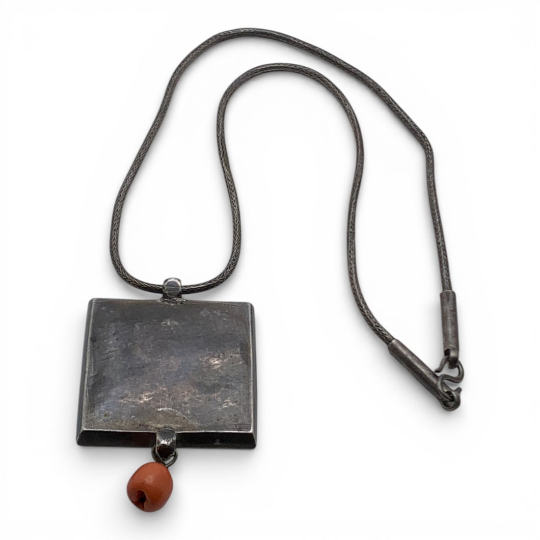 Silver Arabic Pendant Necklace: Tests Silver - 22 5/8" Long - 55.4 Grams