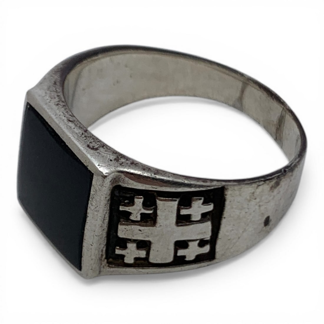 Sterling Silver & Black Stone Ring - 3