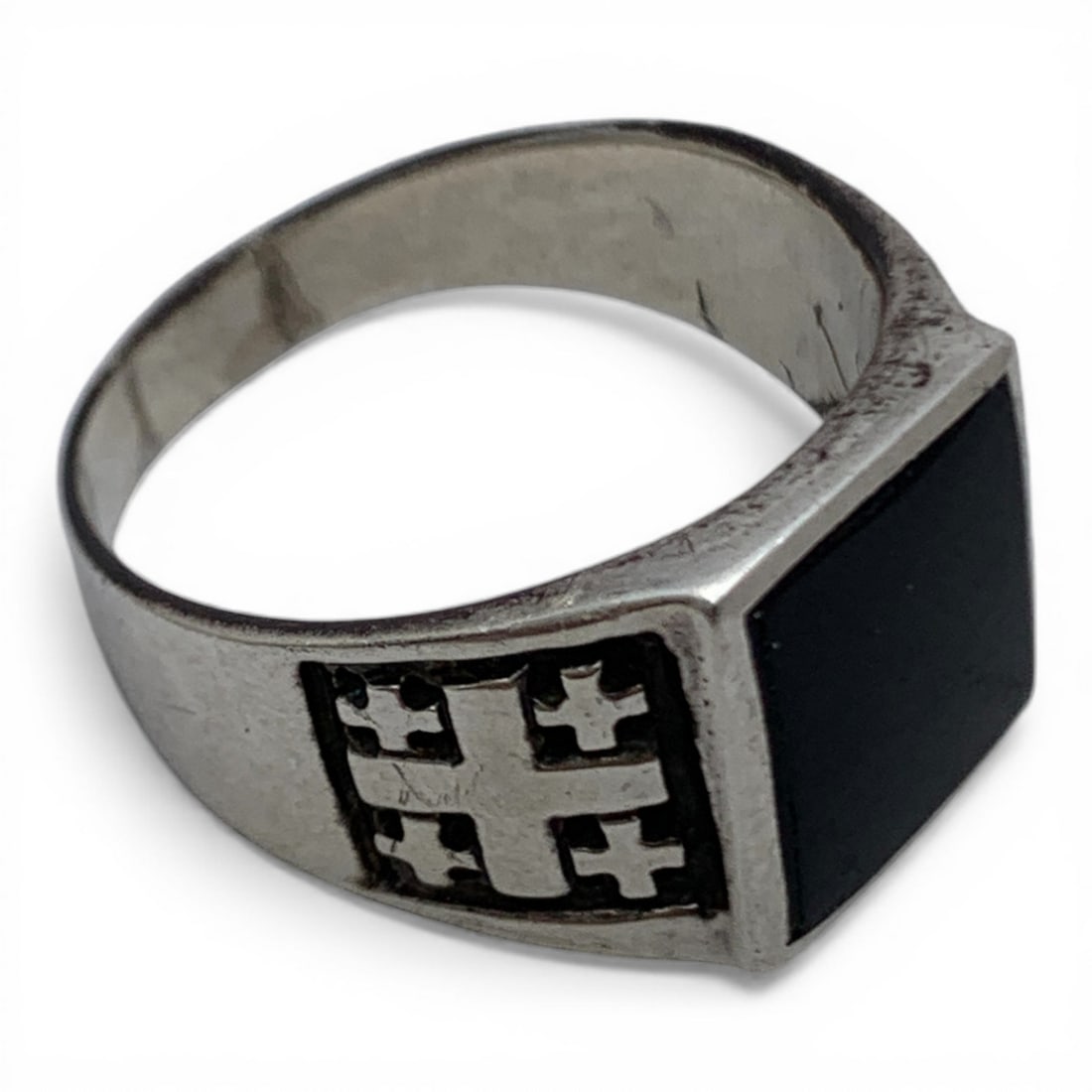 Sterling Silver & Black Stone Ring - 4