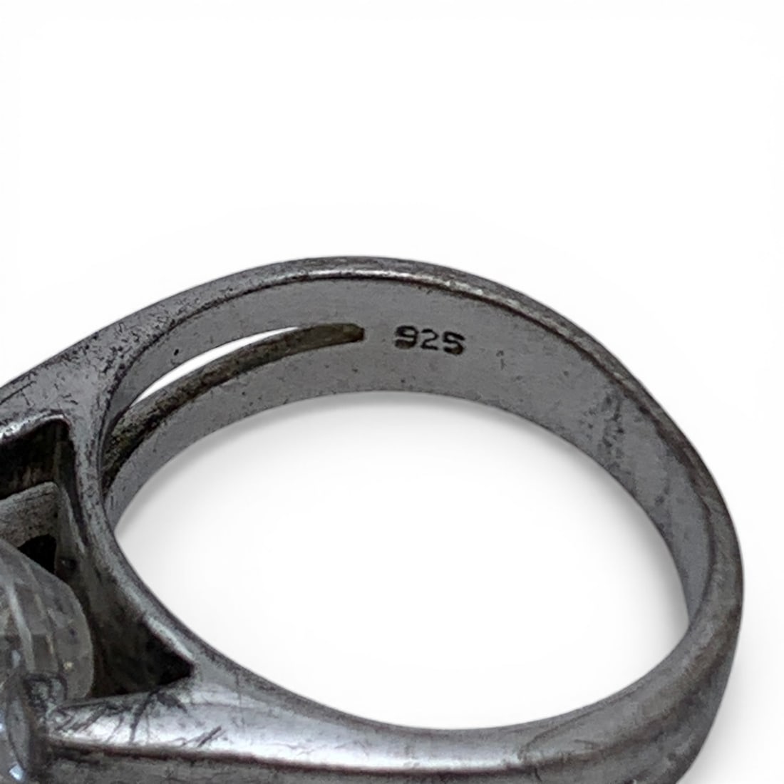 Sterling Silver & Clear Stone Ring - 6