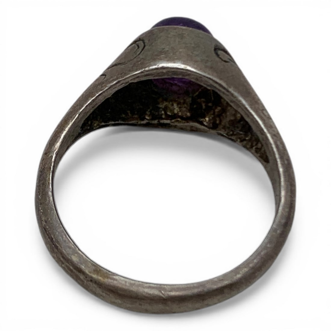 Silver & Purple Stone Ring - 2