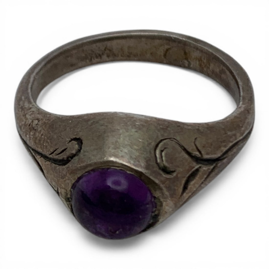 Silver & Purple Stone Ring - 5