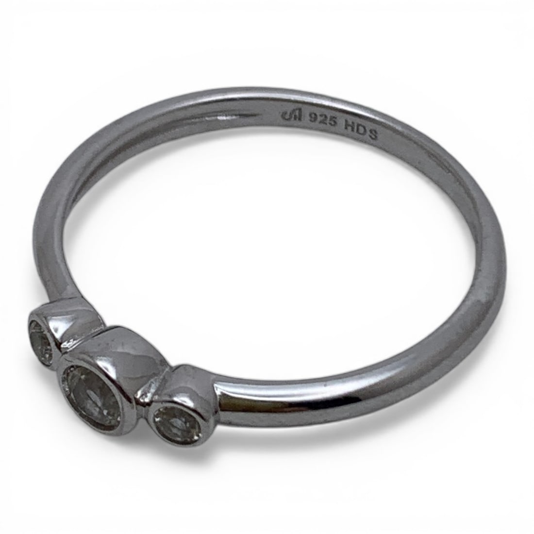 Sterling Silver Ring With Clear Stones - 3