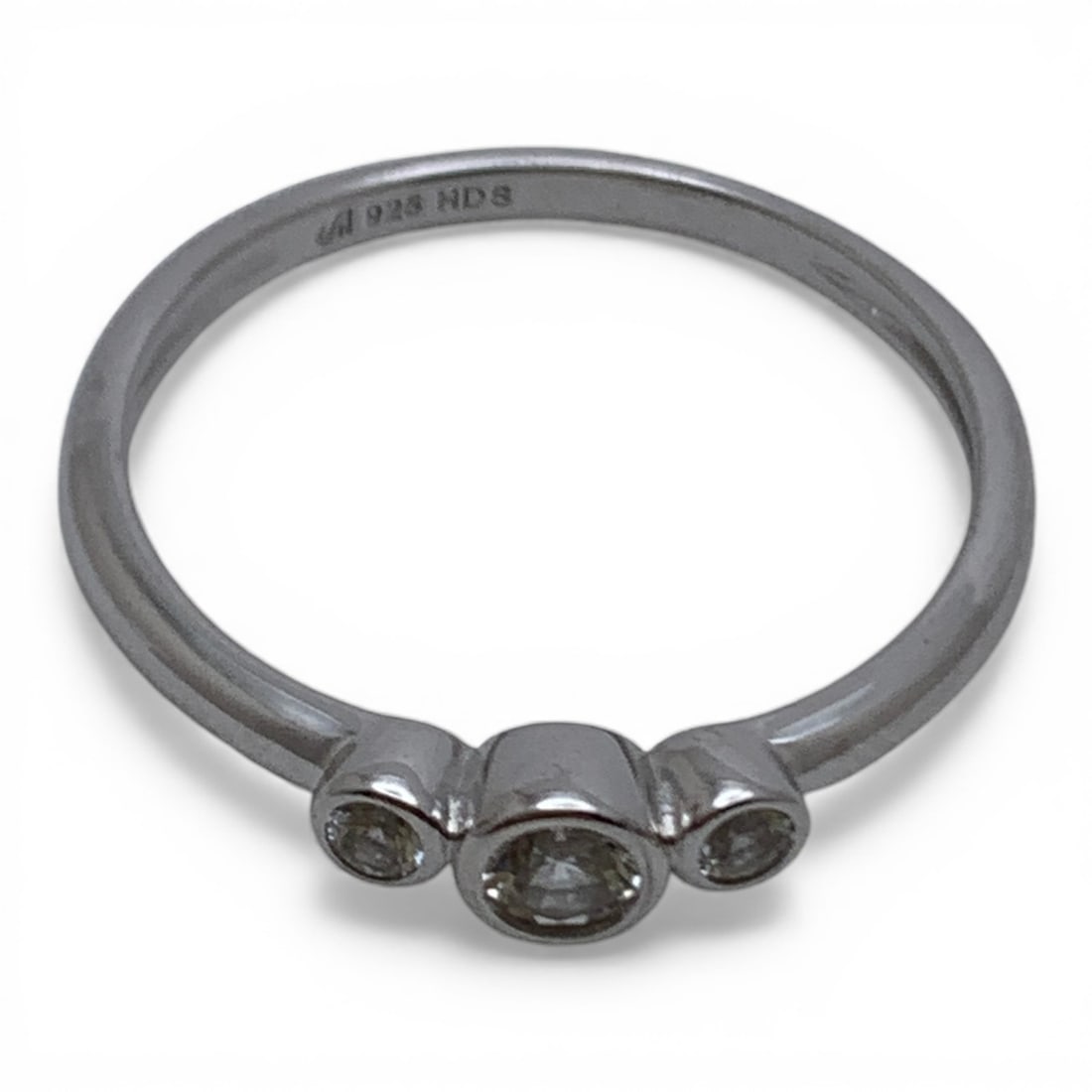 Sterling Silver Ring With Clear Stones - 5