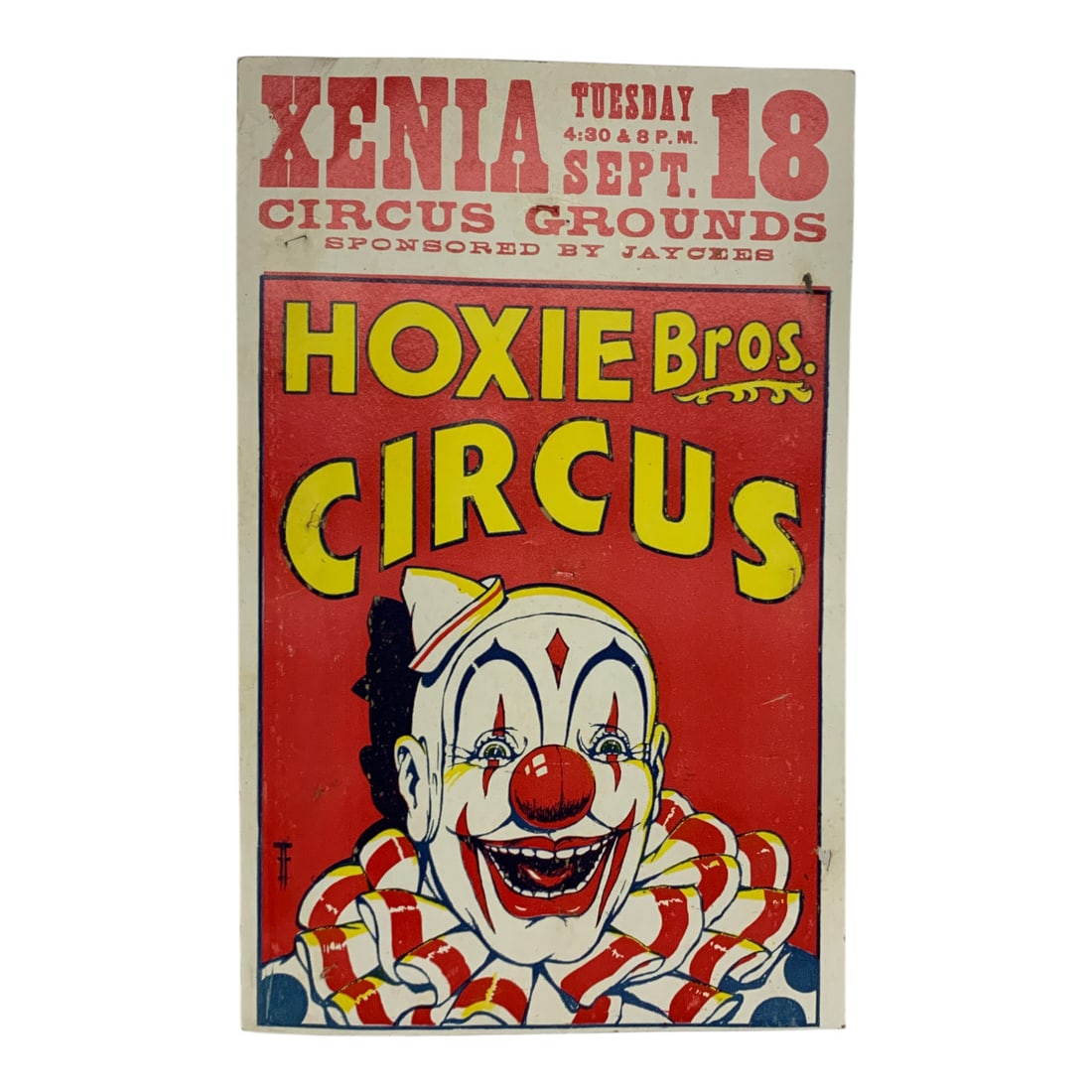 Vintage 1979 Hoxie Bros. Circus Poster: Xenia Circus Grounds - 22" X 14"Poster Shows Wear & Damage