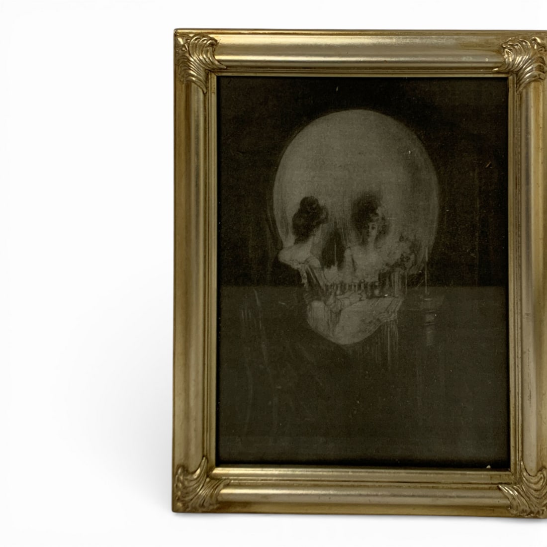 Skull / Lady Print In Frame: Framed: 11.75" X 9.75".