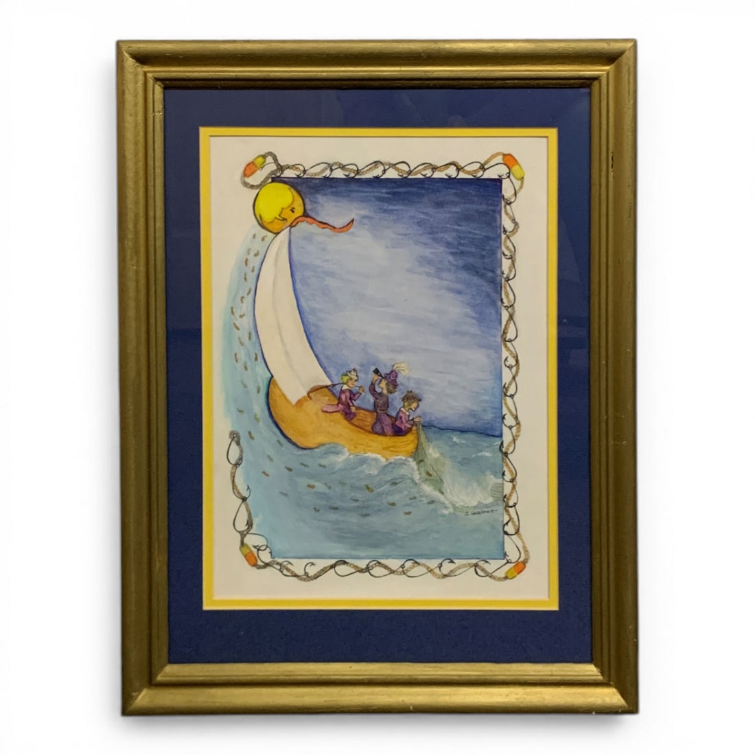 S. Haselmaier Watercolor: Signed Lower Right: S. Haselmaier. Framed And Under Glass: 19" X 15.25".