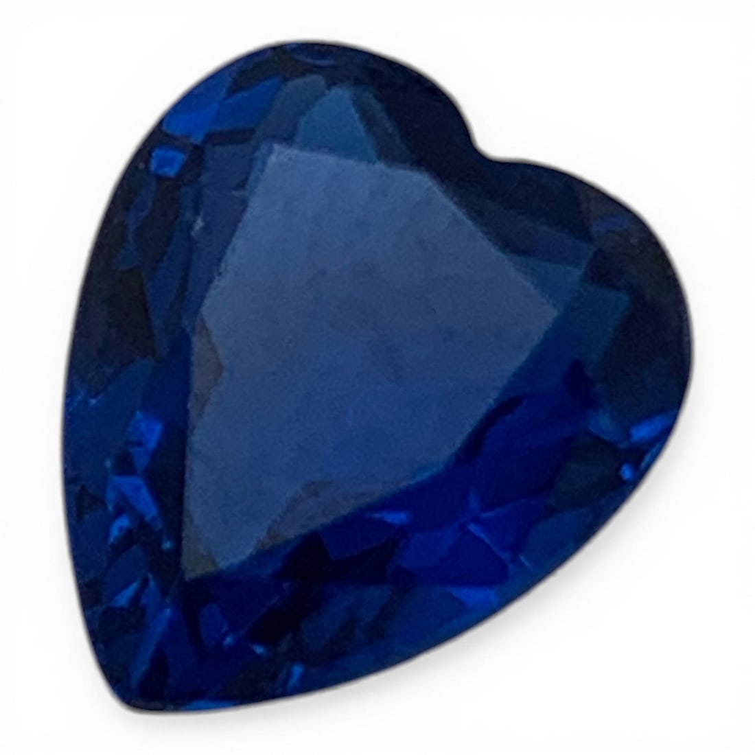 Faceted Deep Blue Spinel Heart Gemstone - 3