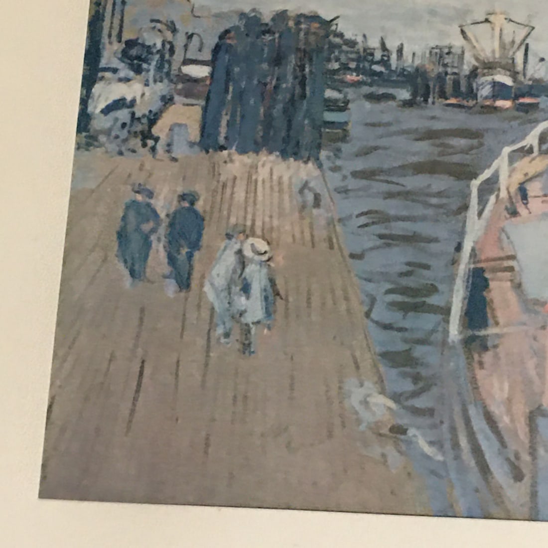 Framed Boat Dock Scene Print - 4