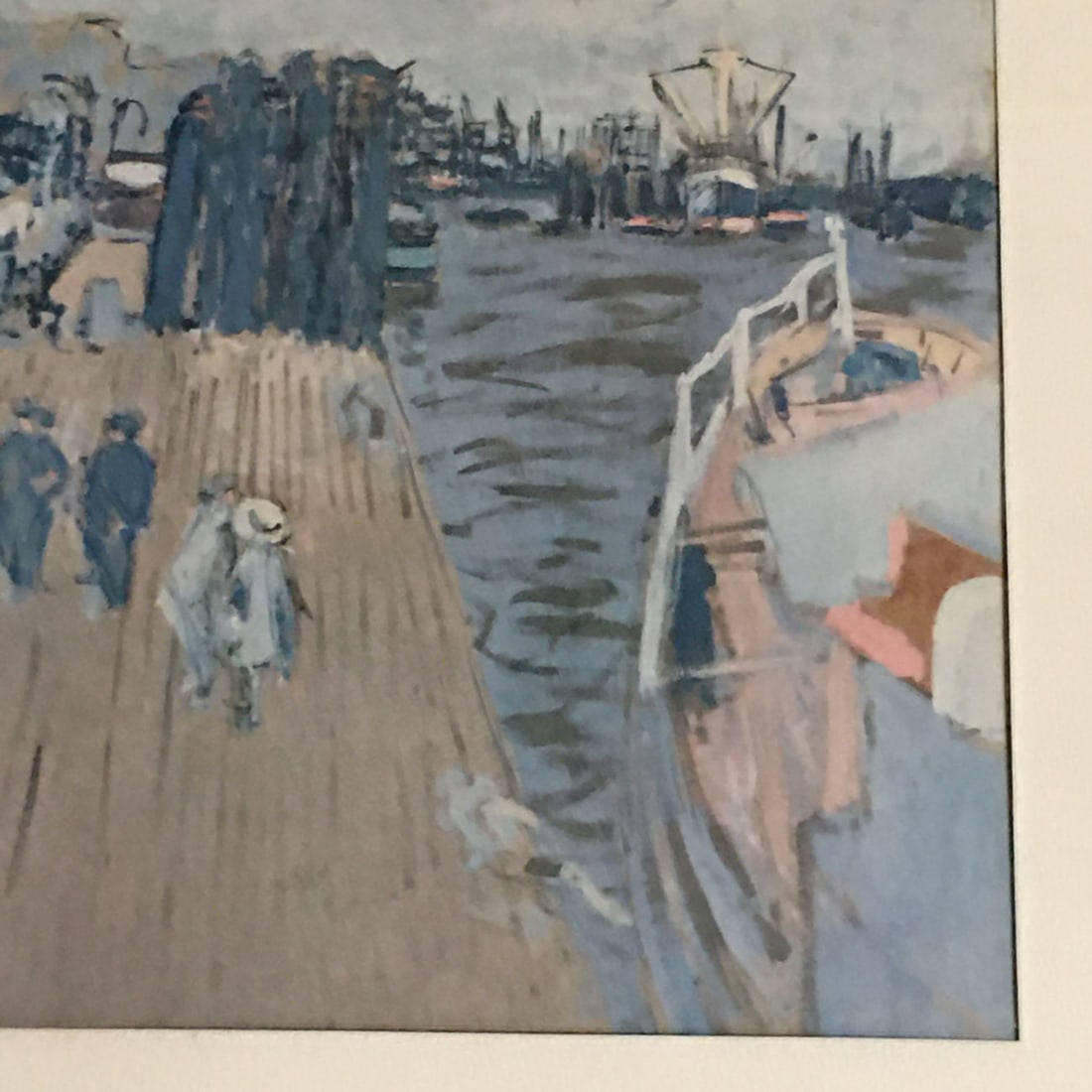 Framed Boat Dock Scene Print - 5