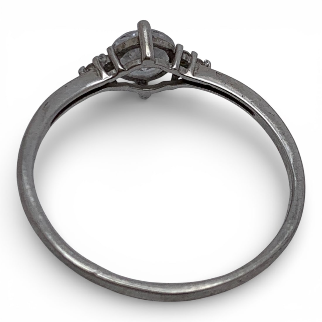 Sterling Silver Ring With Clear Stones - 2