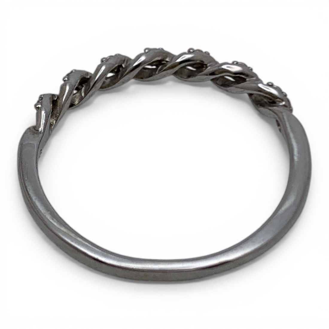 Sterling Silver Ring With Clear Stones - 2