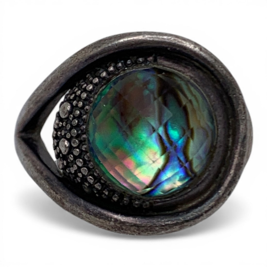 Michael Dawkins Sterling Ring With Stone: Marked Michael Dawkins 925 - Size 10 - 10.7 Grams