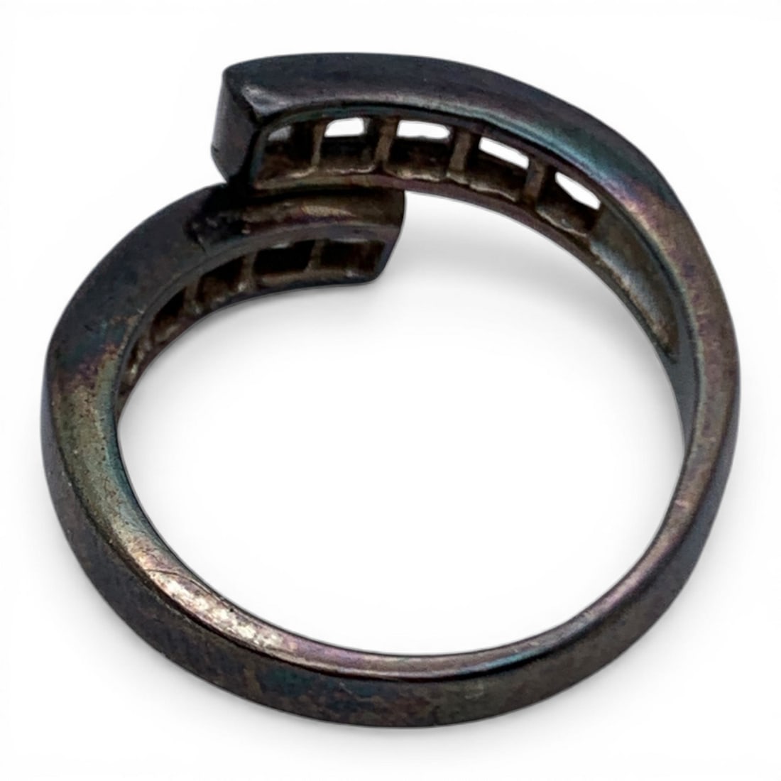 Sterling Silver Ring With Clear Stones - 2