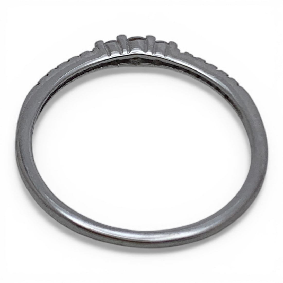 Sterling Silver Ring With Clear Stones - 2