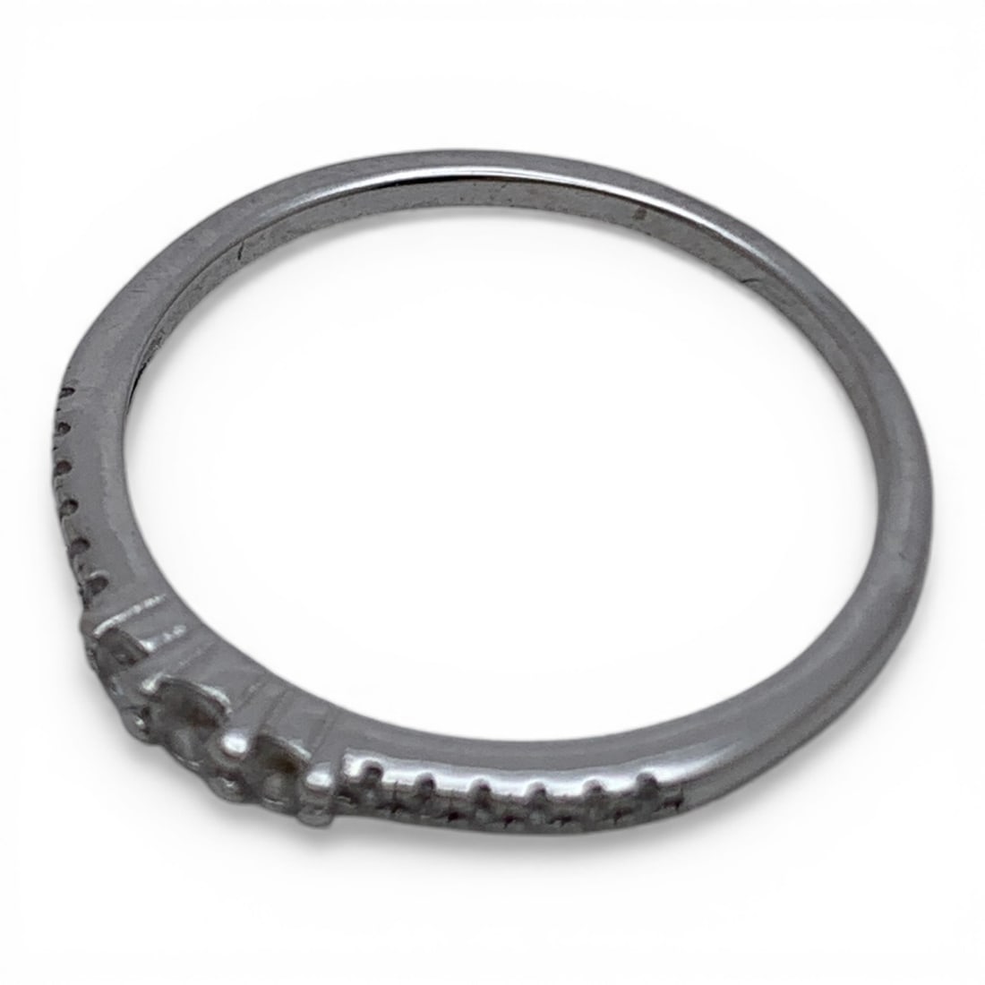 Sterling Silver Ring With Clear Stones - 3