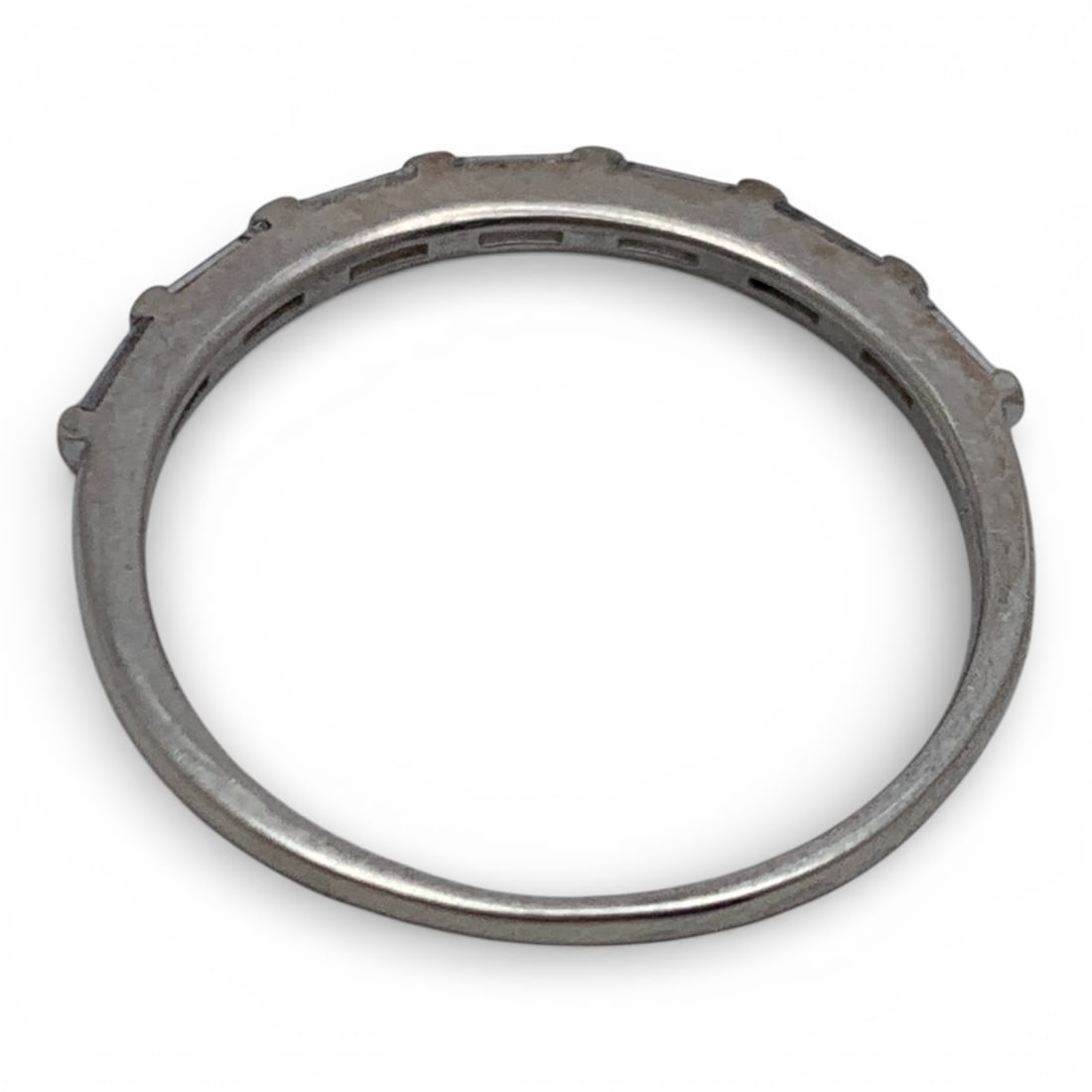 Silver Ring With Clear Stones - 2