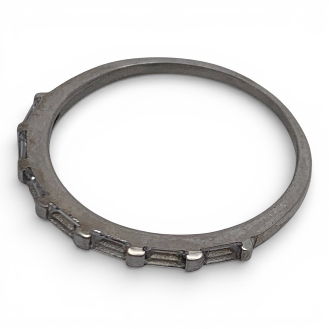 Silver Ring With Clear Stones - 3