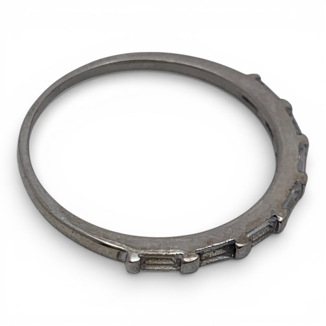 Silver Ring With Clear Stones - 4