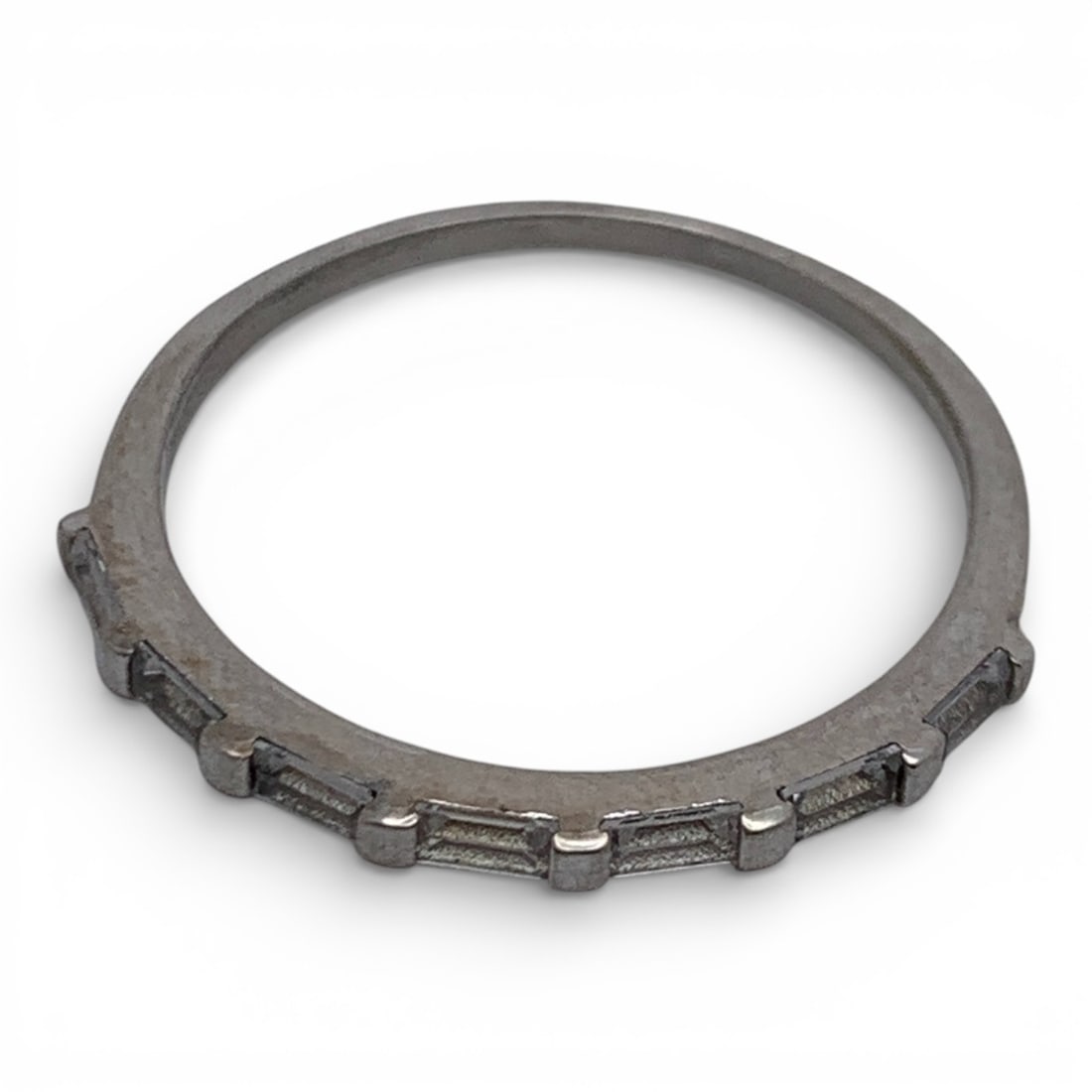 Silver Ring With Clear Stones - 5