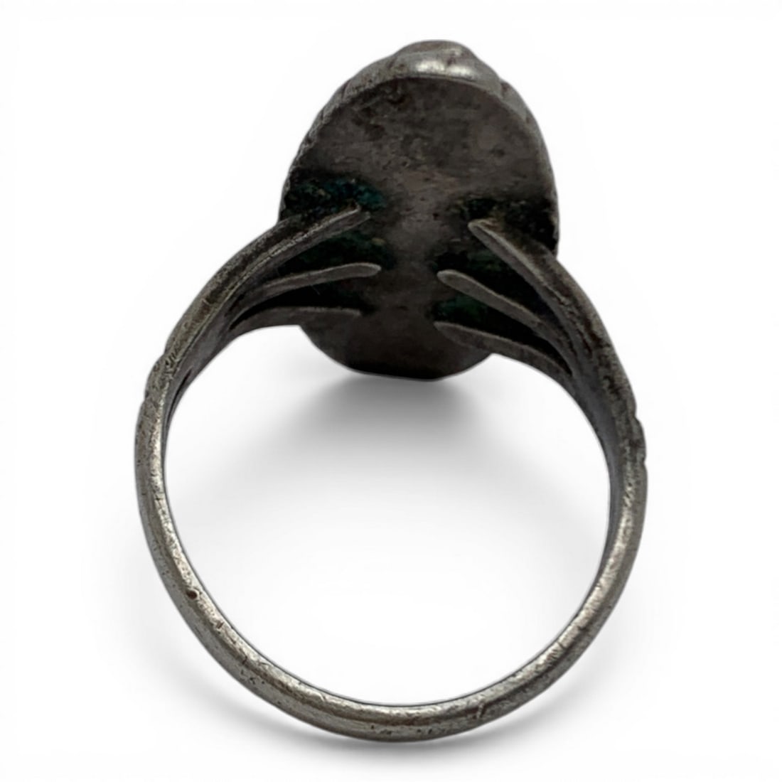 Sterling Silver & Green Stone Ring - 2