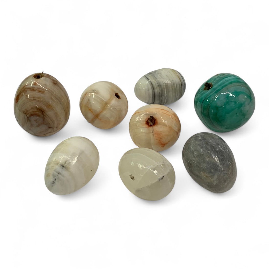 Group Of Stone Fruit Sculptures: Approx. 2" To 3". See Photos.