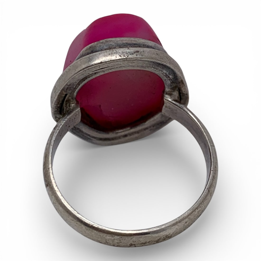 Sterling Silver Ring With Pink Stone - 2