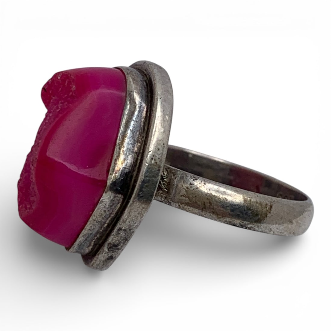 Sterling Silver Ring With Pink Stone - 3