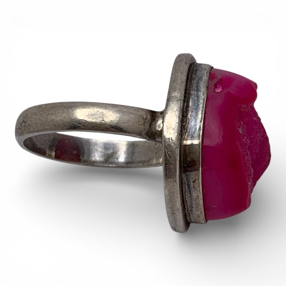 Sterling Silver Ring With Pink Stone - 4