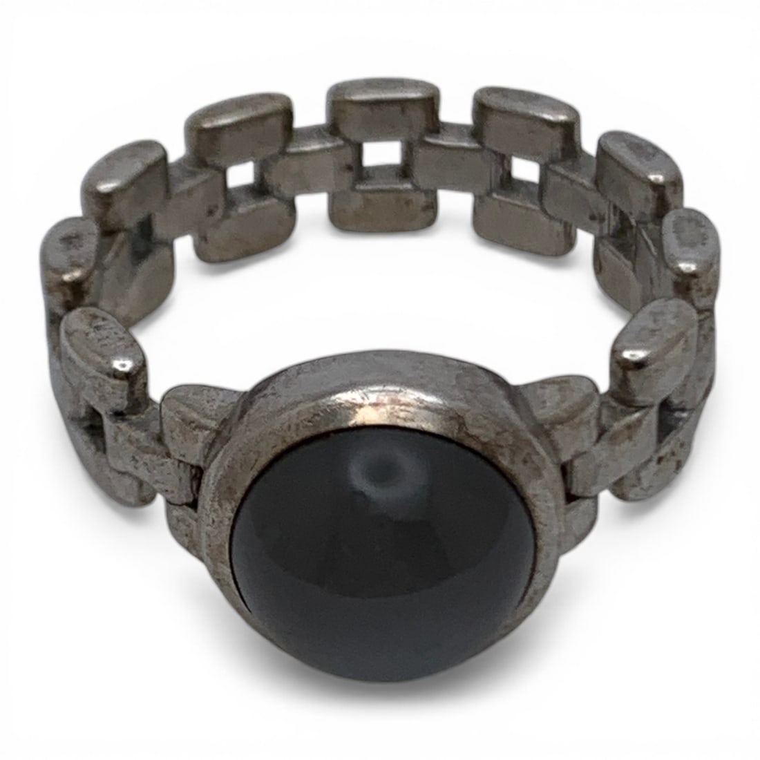 Sterling Silver Ring With Grey Stone - 5