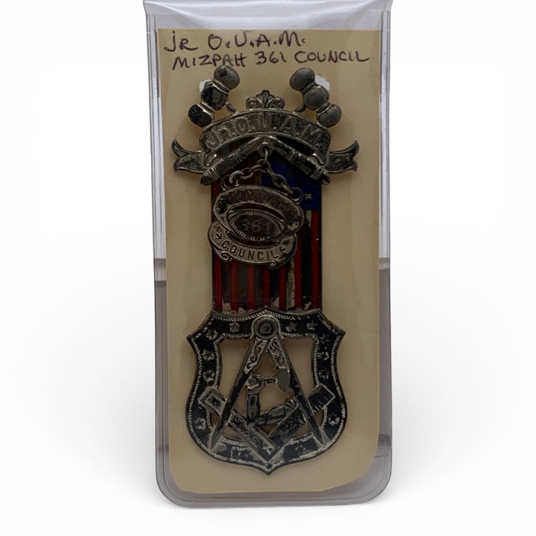 Jr. O. U. A. M. Mizpah 361 Council Medal: 3 3/4" Long