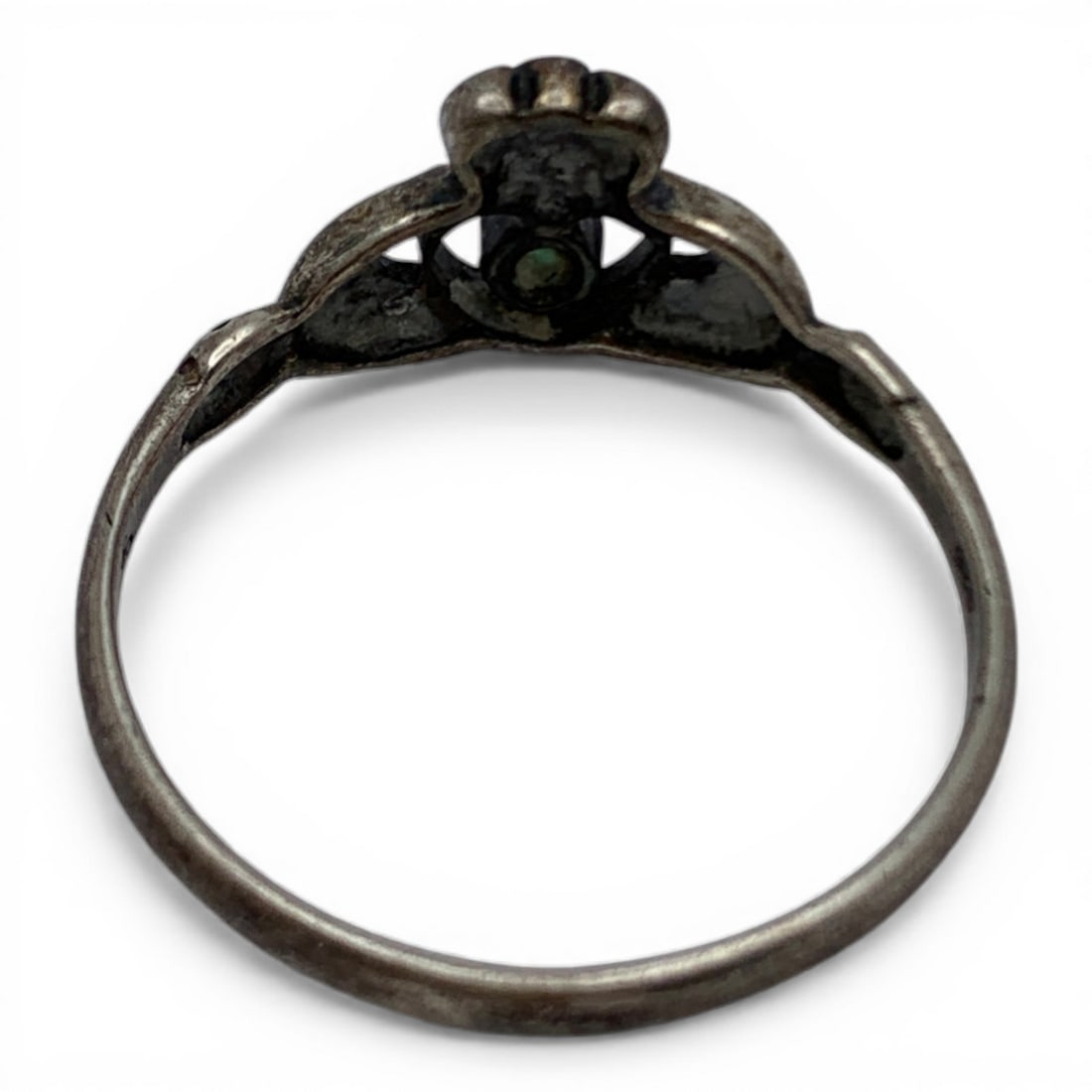 Sterling Silver & Emerald Claddagh Ring - 2