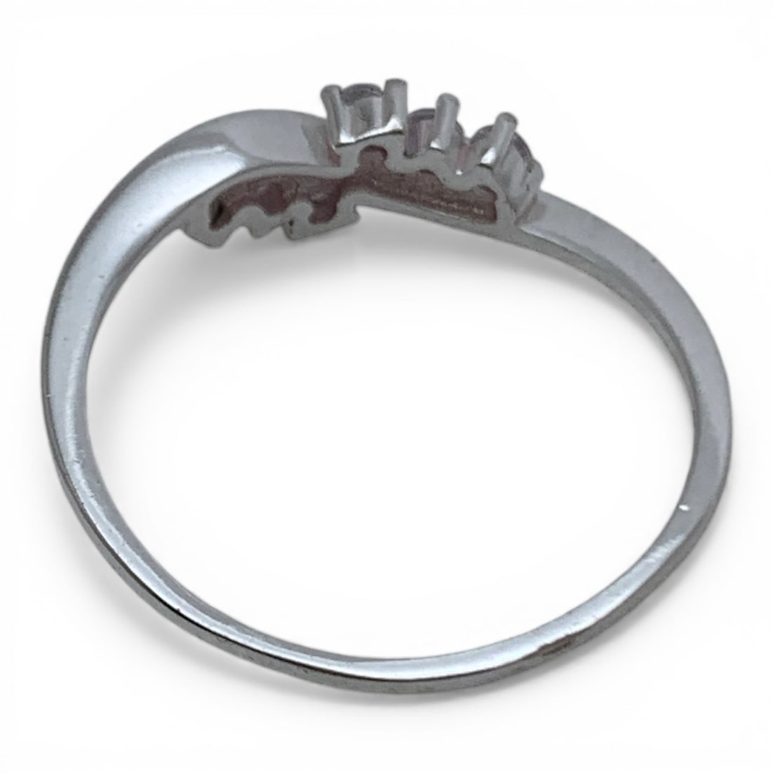 Sterling Silver Ring With Clear Stones - 2