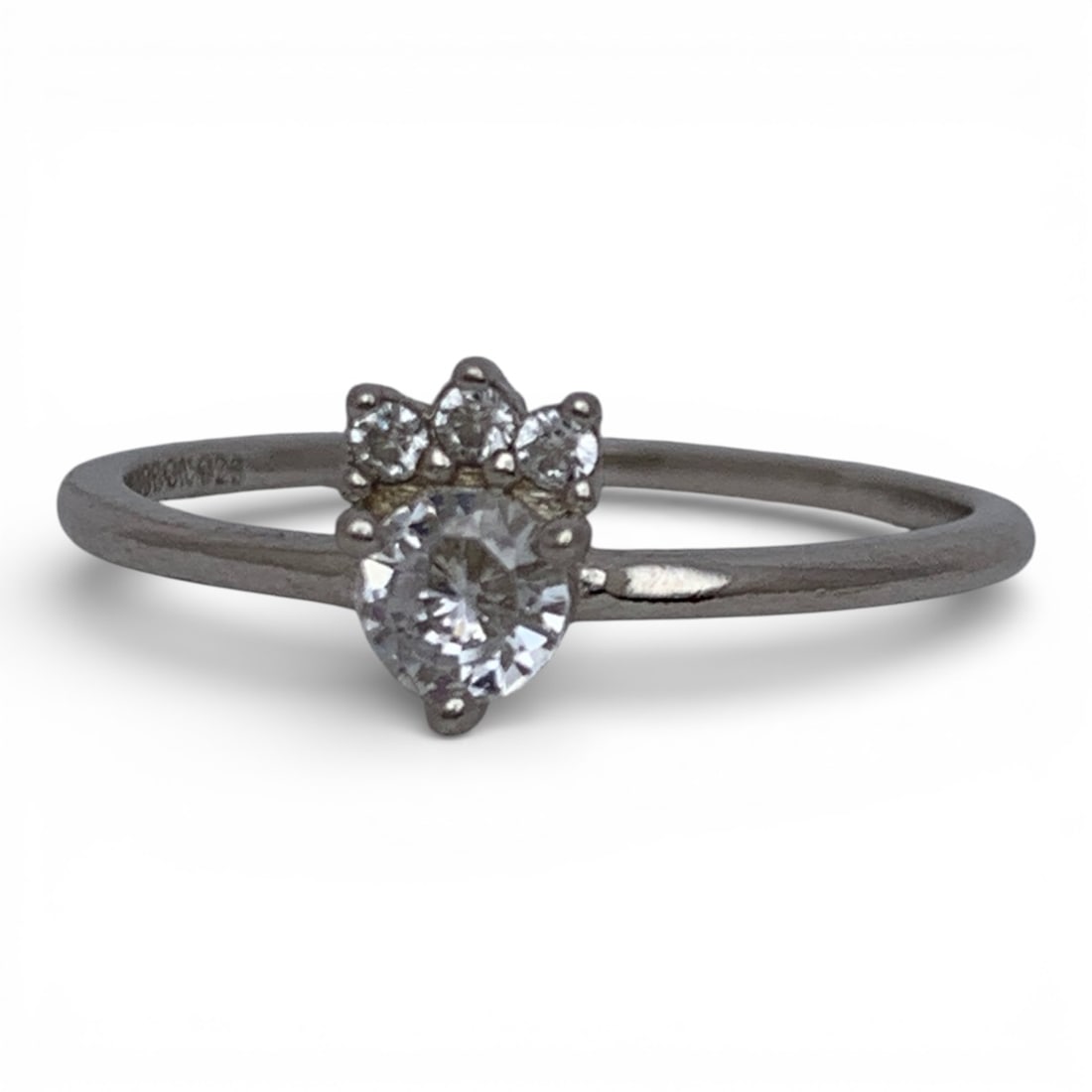 Sterling Silver Ring With Clear Stones (1 of 6)