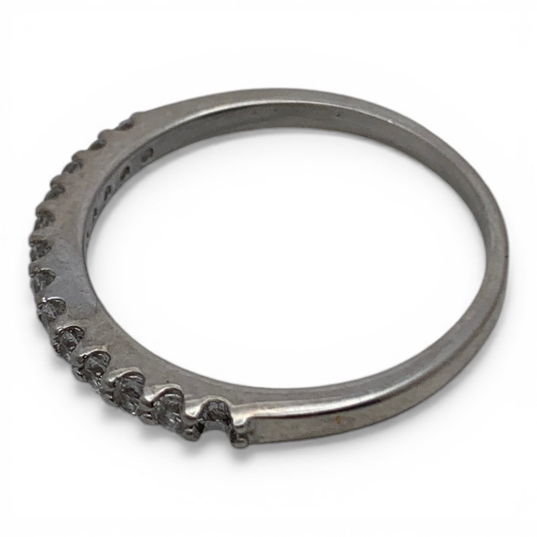 Sterling Silver Ring With Clear Stones - 3