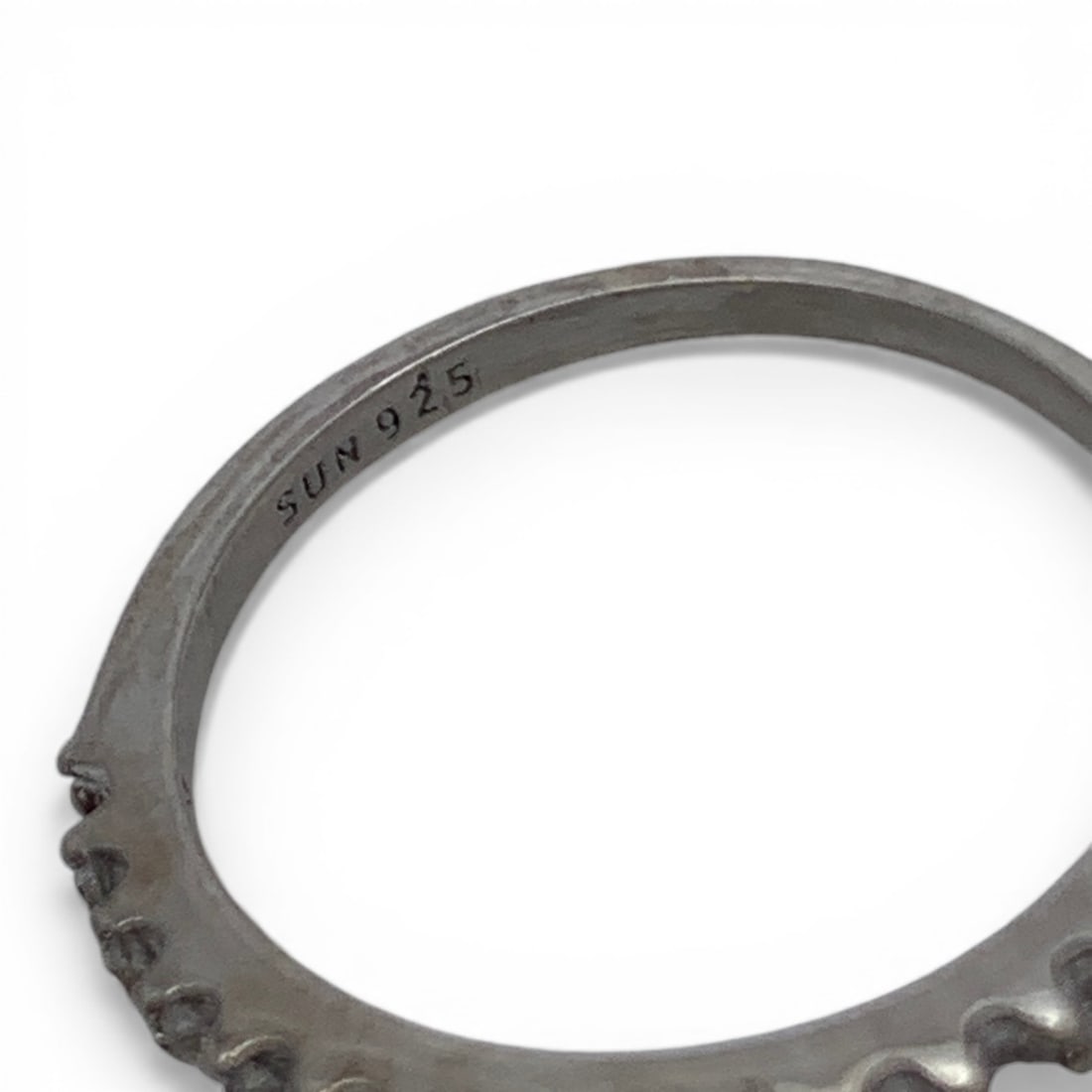 Sterling Silver Ring With Clear Stones - 6