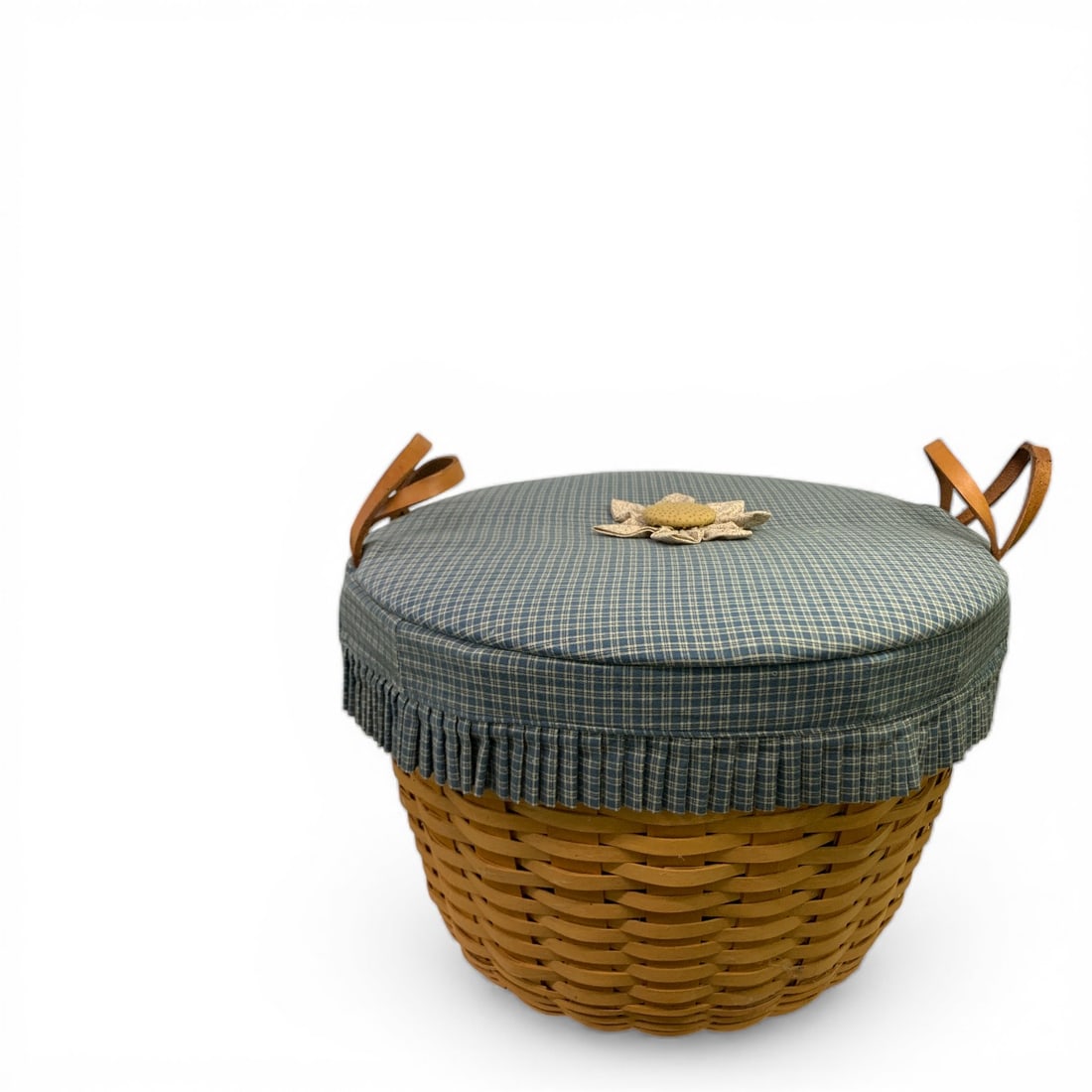 Large Longaberger Basket With Lid & Riser - 7