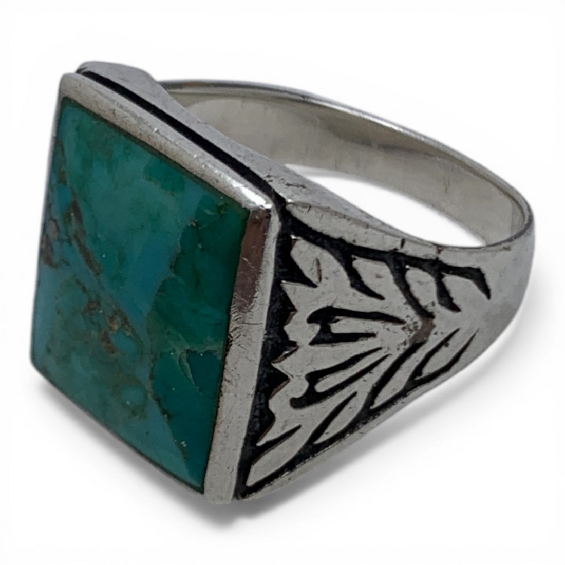 Silver Ring With Blue Stone - 3